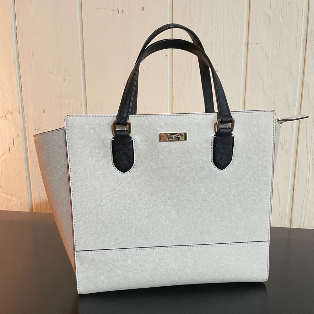 Katie Spade Medium Cream & Beige Satchel Purse Bag